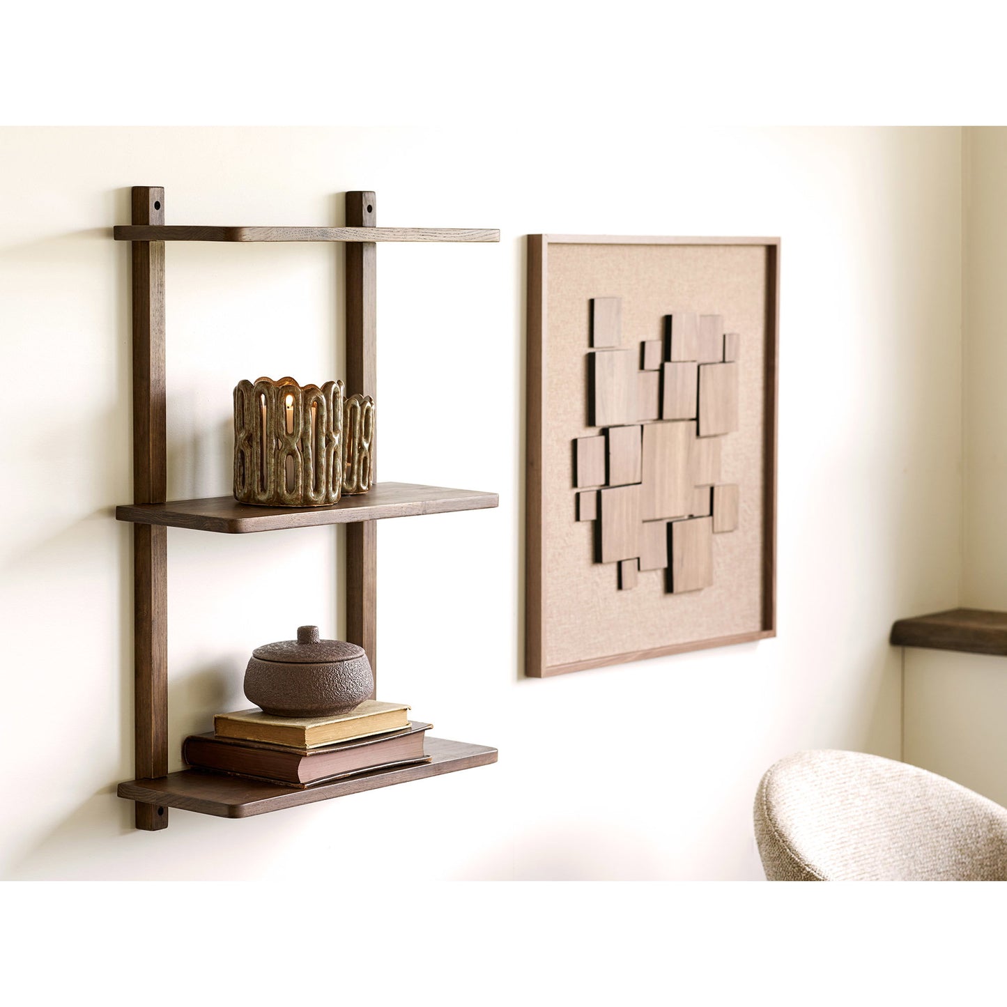 Decoração de Parede Gala em Relevo Castanho — 60 × 60 cm