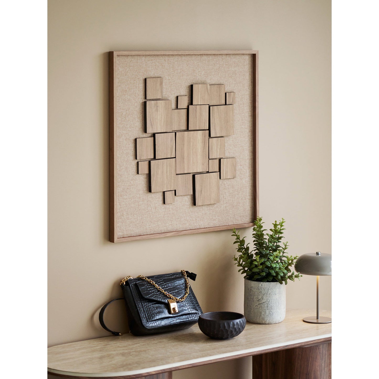 Decoração de Parede Gala em Relevo Castanho — 60 × 60 cm