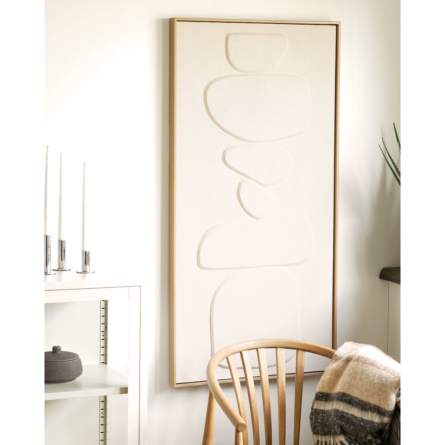 Victoria Embossed Beige Wall Décor, No. 1 — 60 × 120 cm