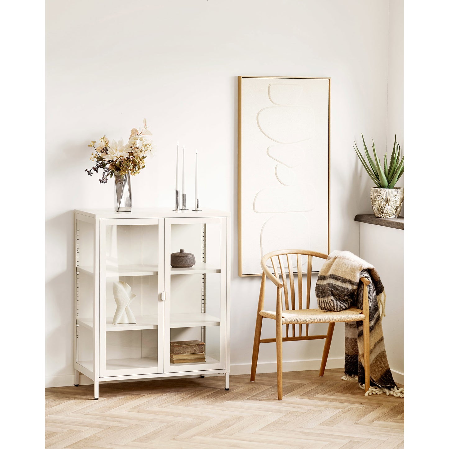 Victoria Embossed Beige Wall Décor, No. 1 — 60 × 120 cm