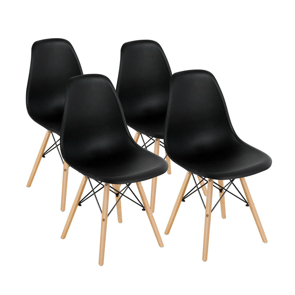 Conjunto 4 cadeiras de jantar modernas em preto — sala de jantar