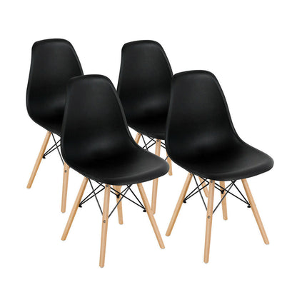 Conjunto 4 cadeiras de jantar modernas em preto — sala de jantar