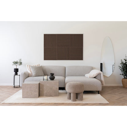 Conjunto de 2 Painéis Acústicos em Folheado de Nogueira, 52 × 52 cm