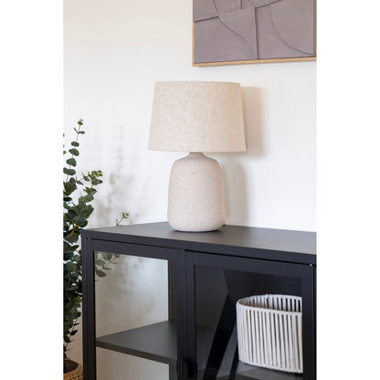 Candeeiro de Mesa Croft em Cerâmica com Acabamento Areado — 46 cm