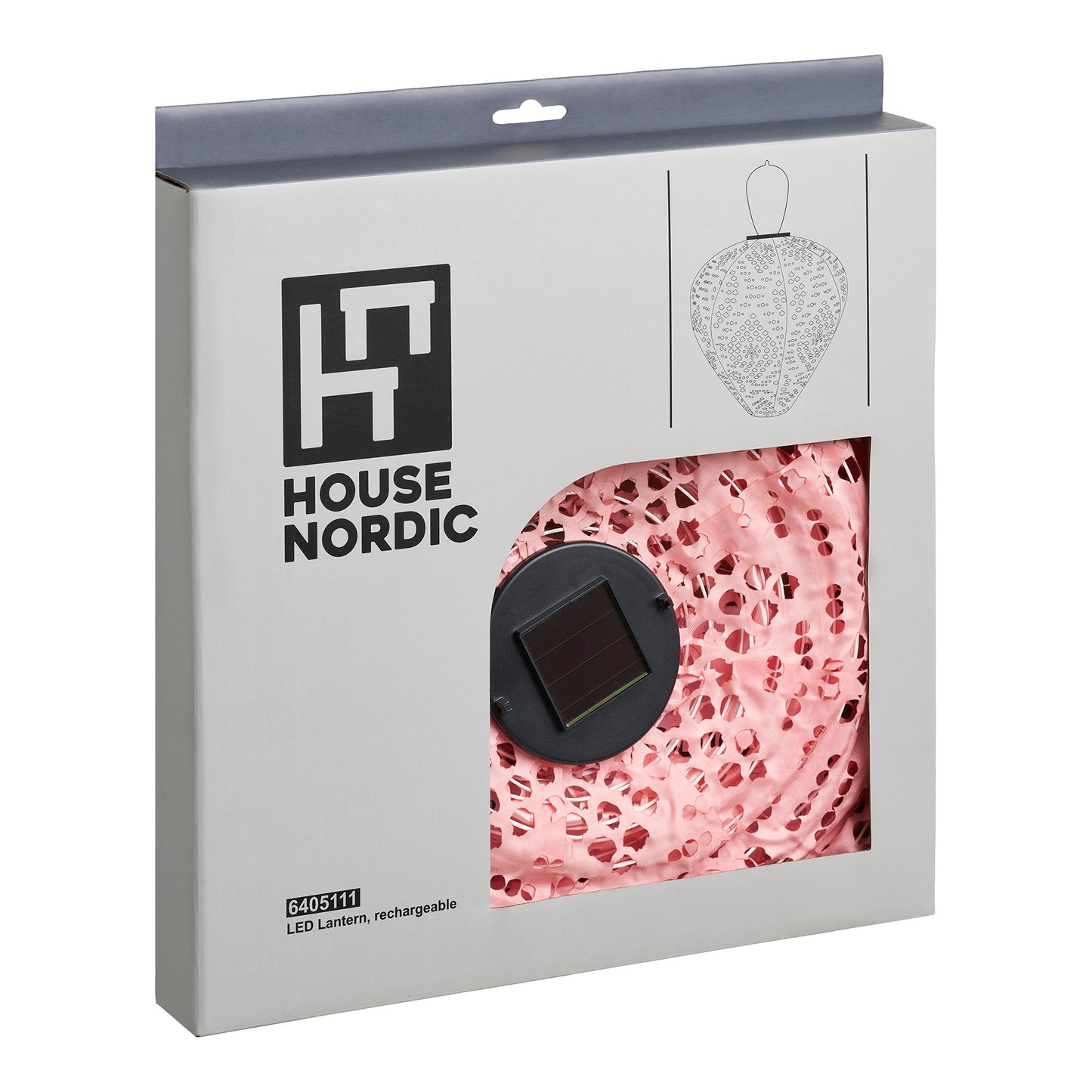 Lanterna LED Greatham Solar Recarregável, Rosa — Ø 30 cm