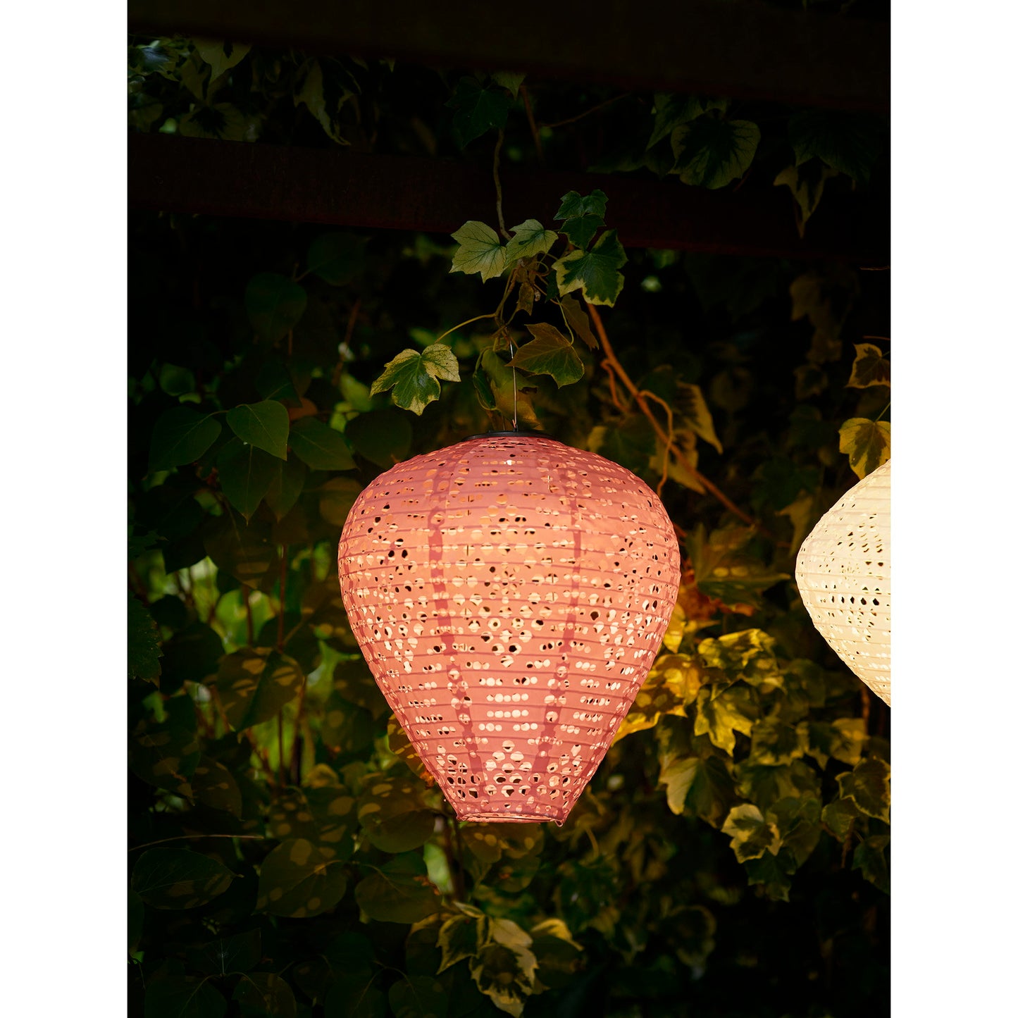 Lanterna LED Greatham Solar Recarregável, Rosa — Ø 30 cm