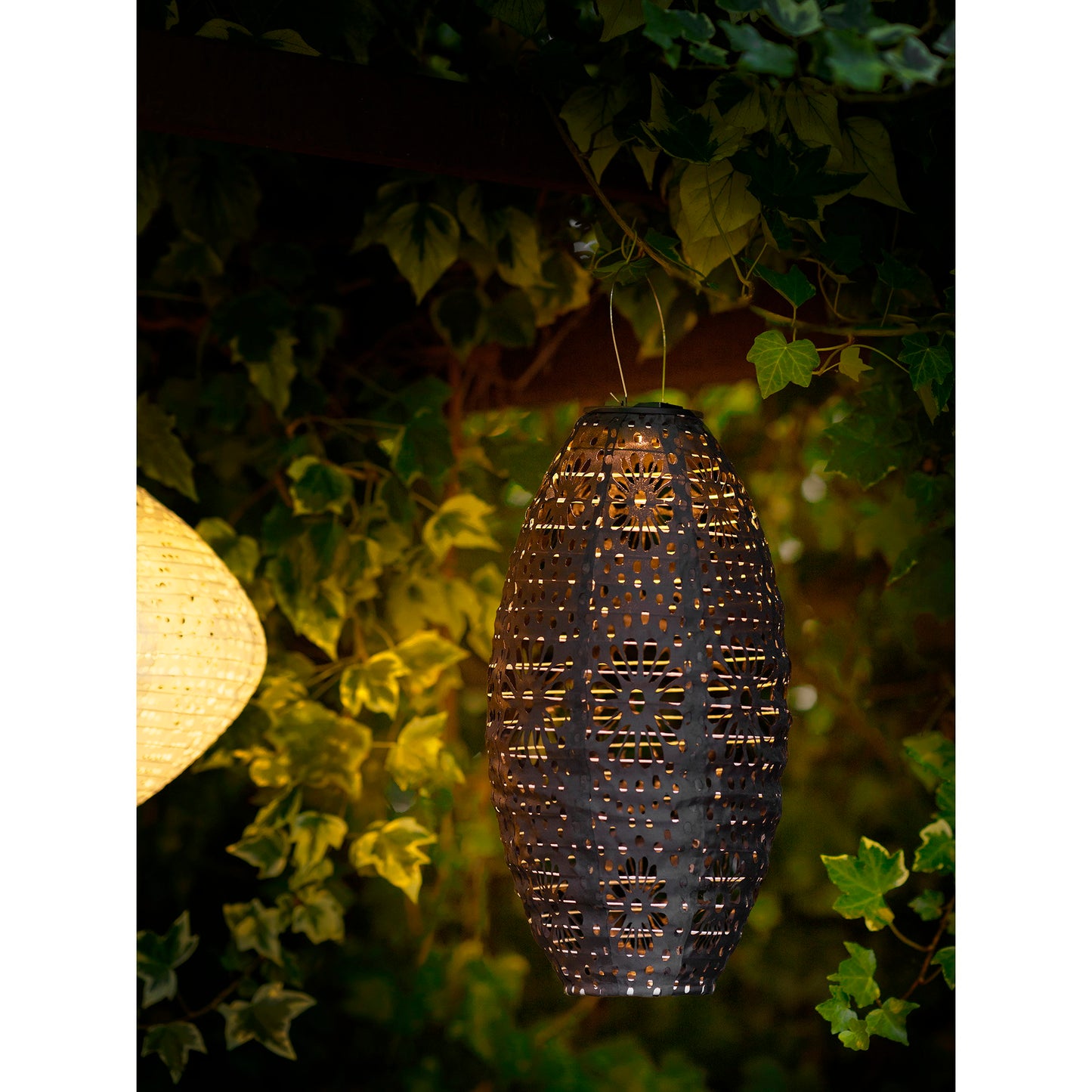 Lanterna LED Foxdale Solar Recarregável, Cinzenta — 40 cm