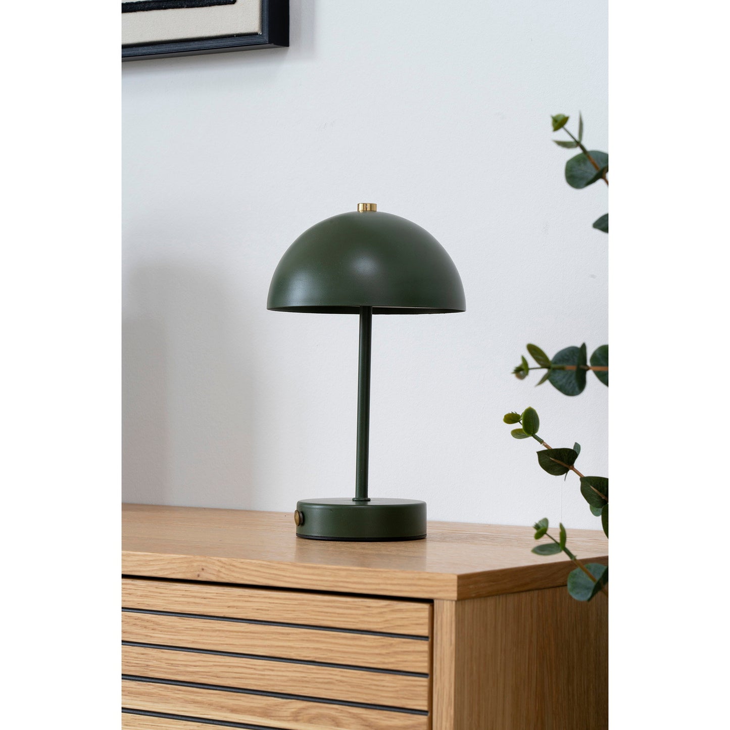 Candeeiro de Mesa Holt Recarregável, Metal Verde e Latão