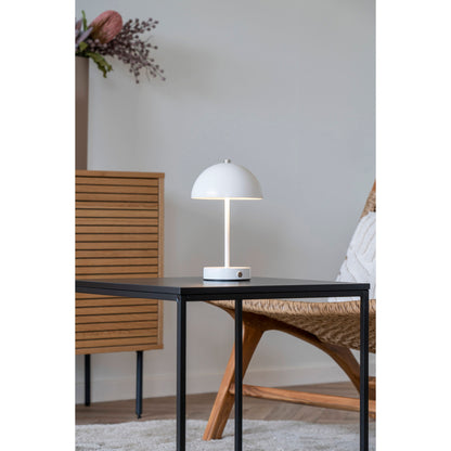 Candeeiro de Mesa Holt Recarregável, Metal Branco e Aço