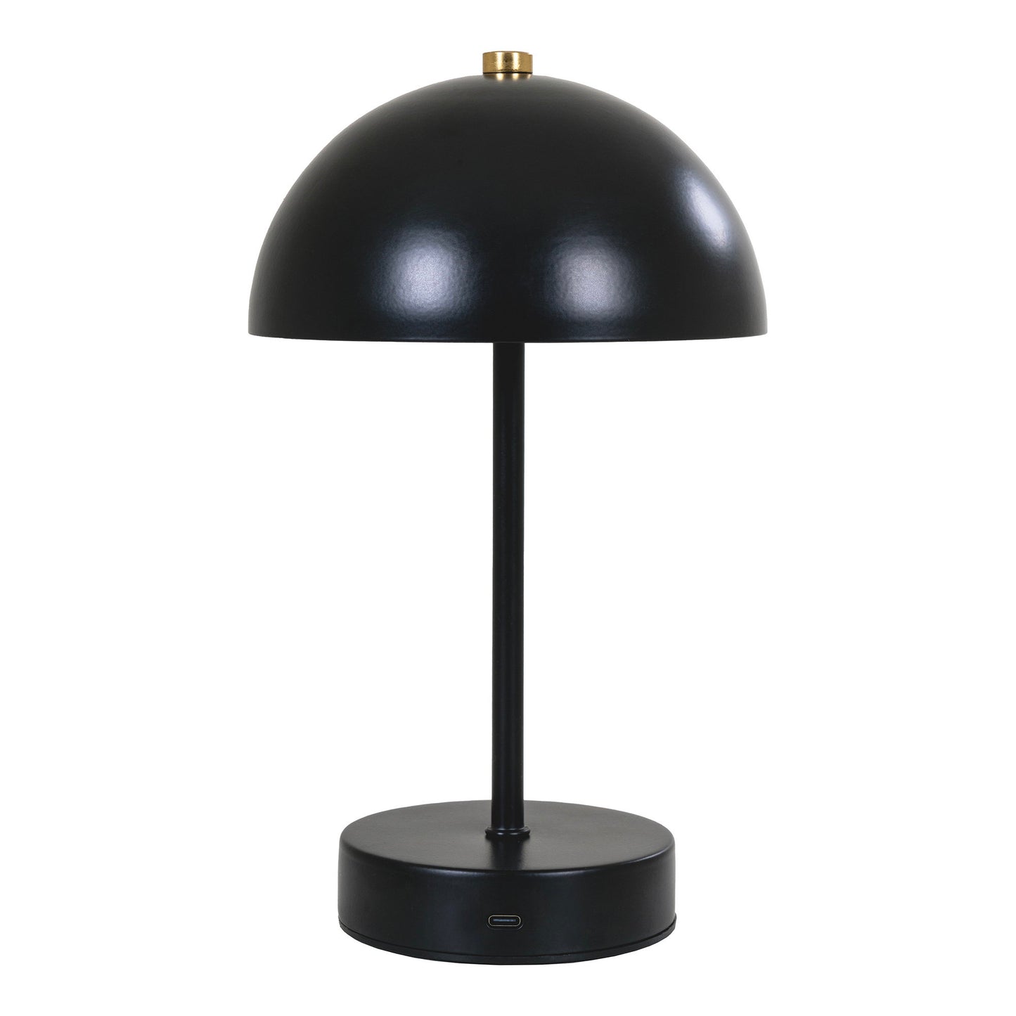 Candeeiro de Mesa Holt Recarregável, Metal Preto e Latão