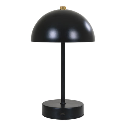 Candeeiro de Mesa Holt Recarregável, Metal Preto e Latão
