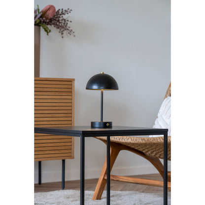 Candeeiro de Mesa Holt Recarregável, Metal Preto e Latão