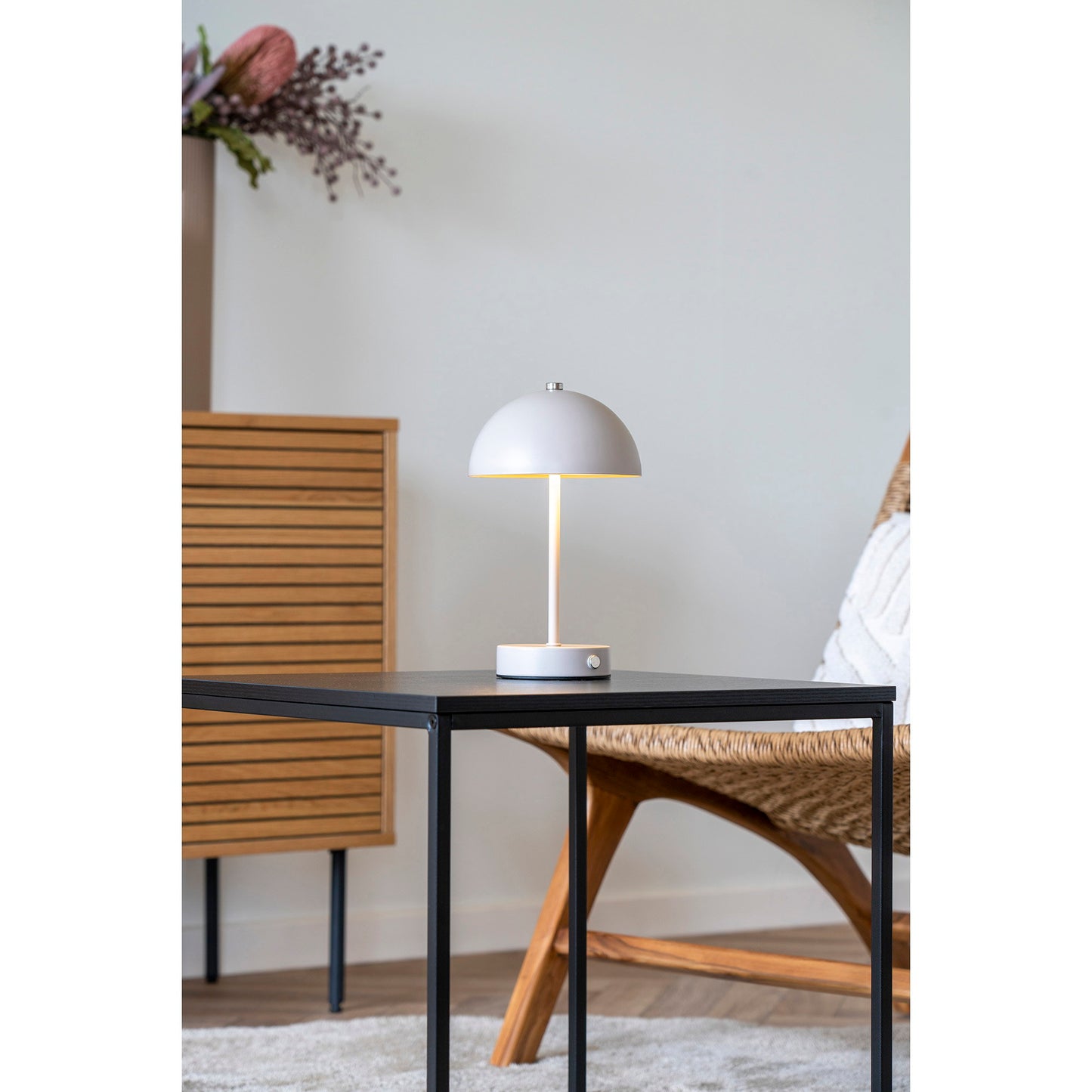 Holt Rechargeable Table Lamp, Sand Metal and Steel
