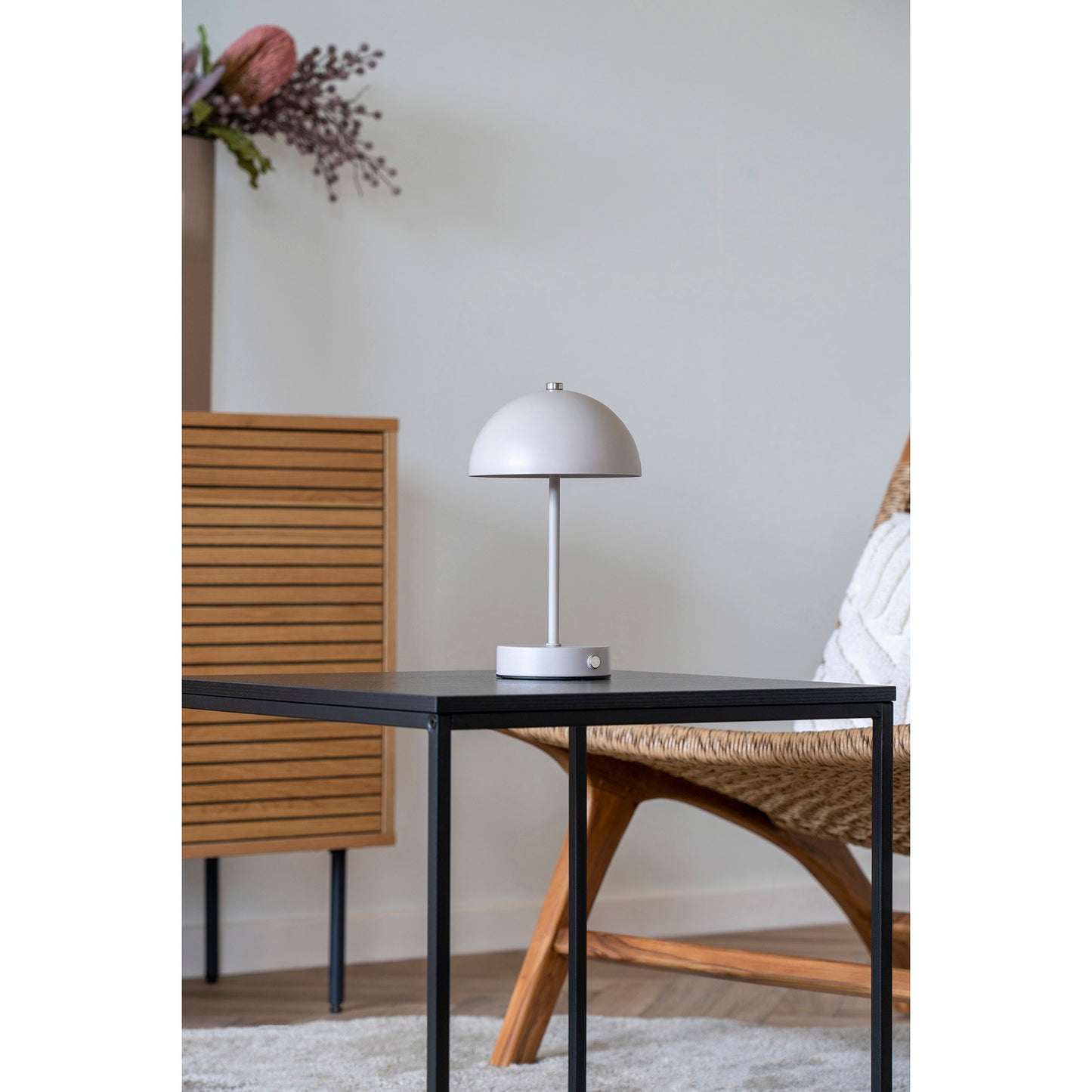 Holt Rechargeable Table Lamp, Sand Metal and Steel