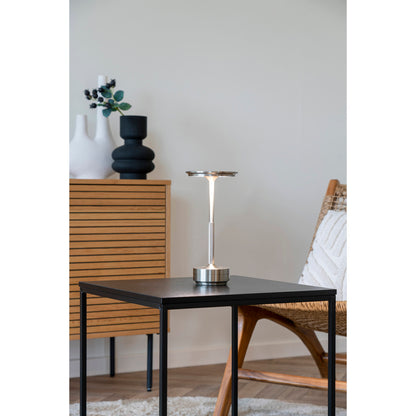 Candeeiro de Mesa Lyneham Recarregável, Metal Prateado
