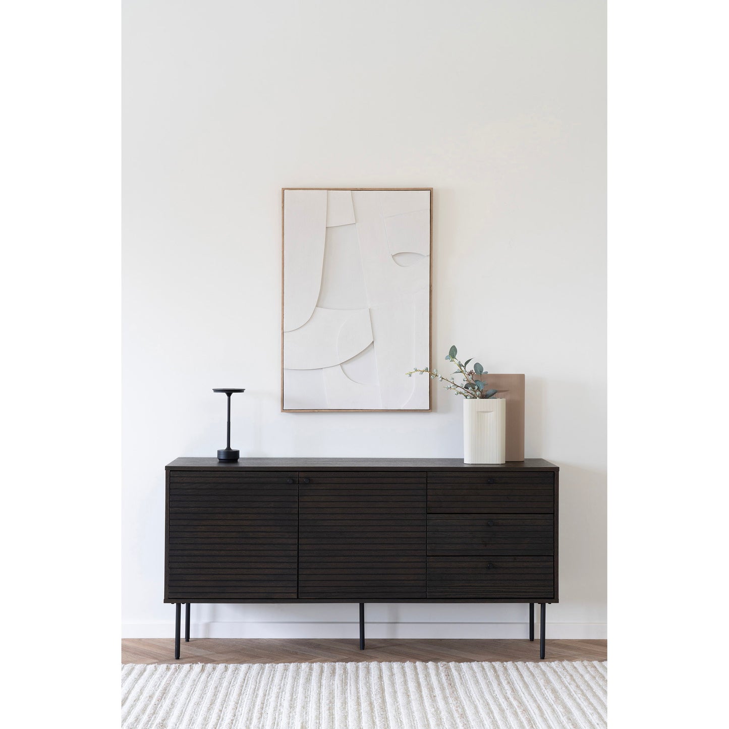 Candeeiro de Mesa Lyneham Recarregável, Metal Preto
