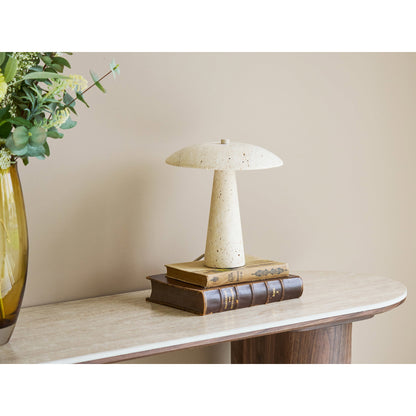 Consett Travertine Table Lamp, Natural — 25.5 cm