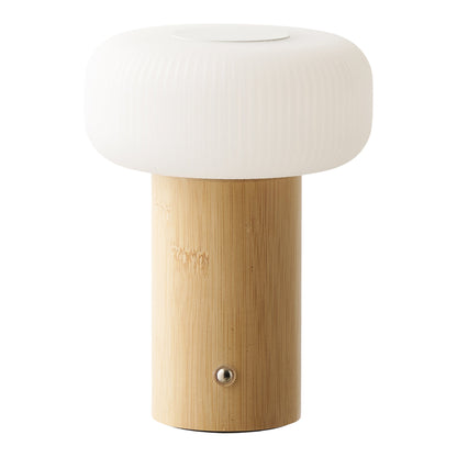 Candeeiro de Mesa Stafford Recarregável, Bambu Natural e Branco