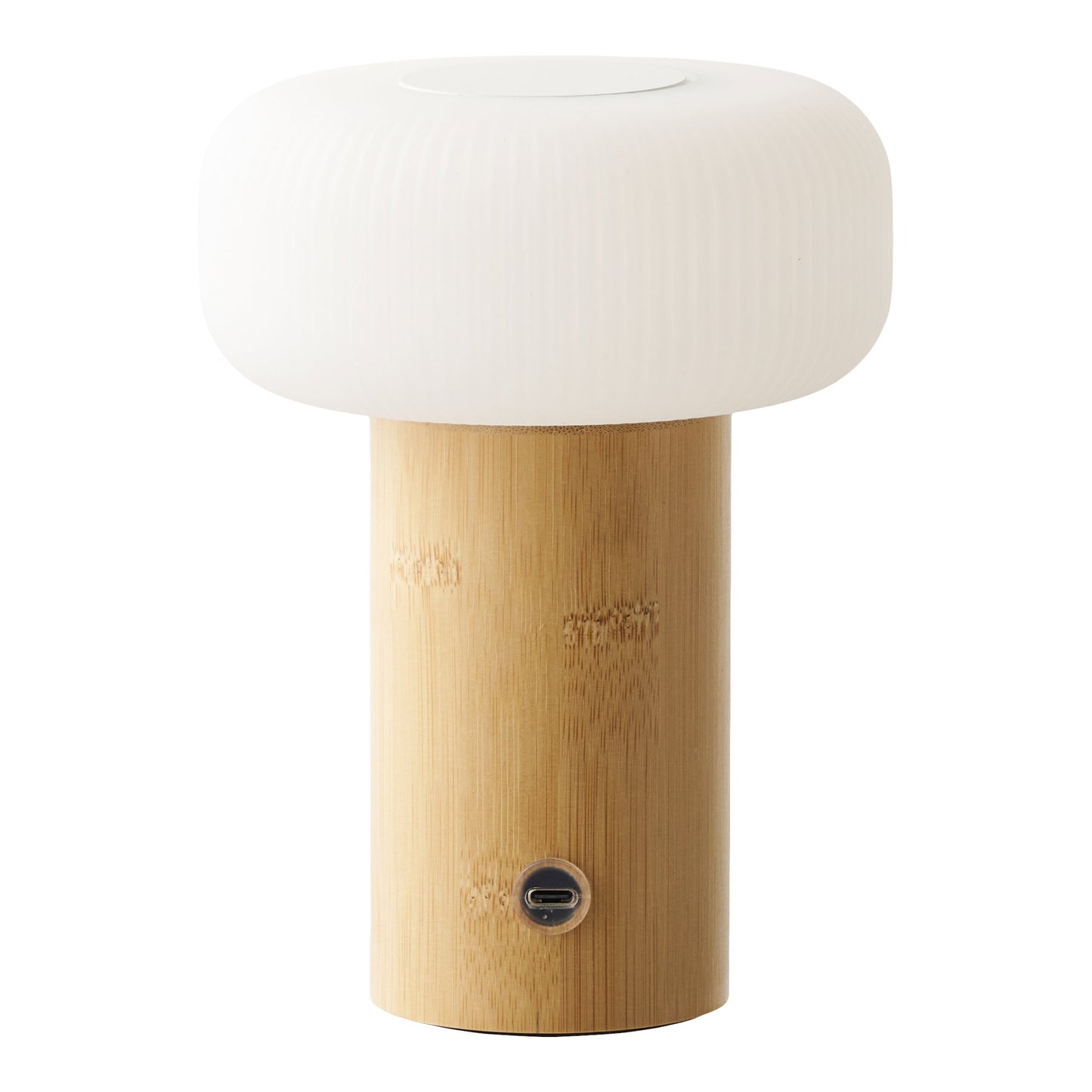 Candeeiro de Mesa Stafford Recarregável, Bambu Natural e Branco