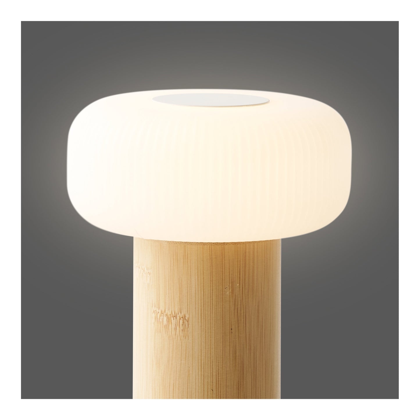 Candeeiro de Mesa Stafford Recarregável, Bambu Natural e Branco