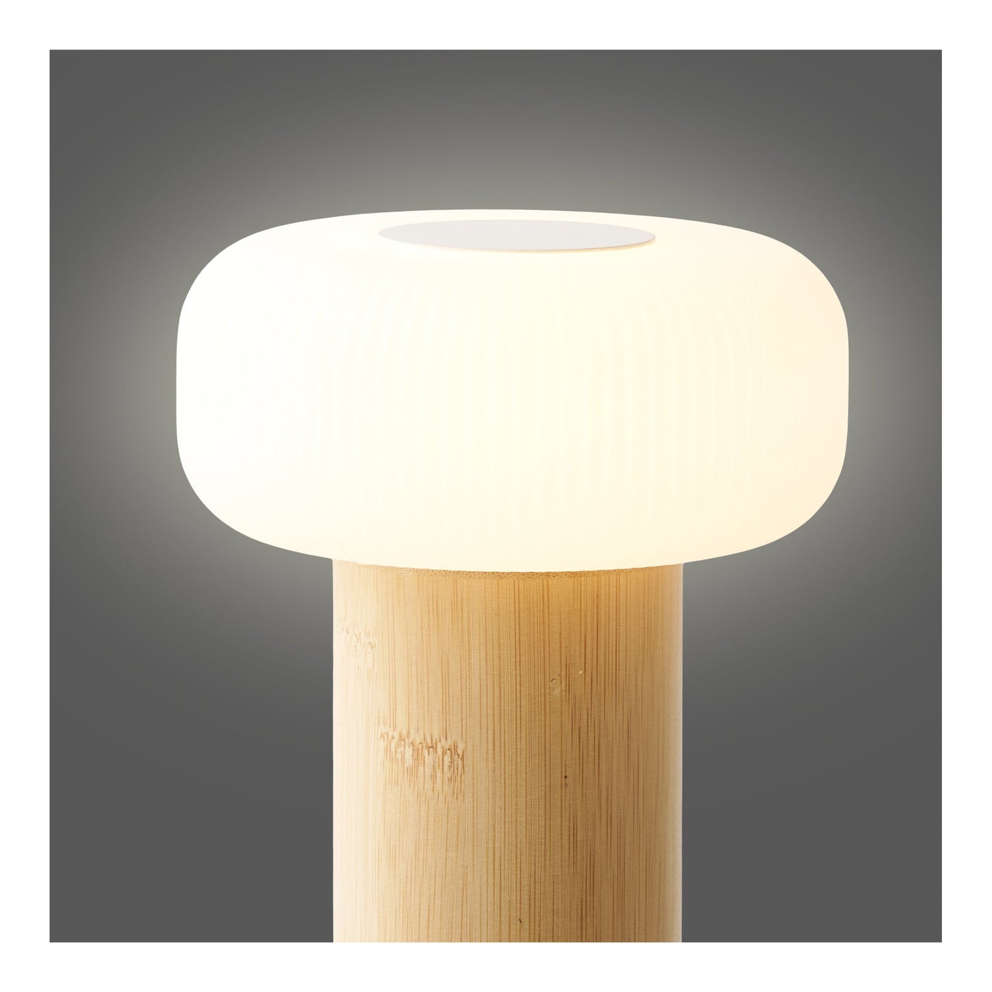 Candeeiro de Mesa Stafford Recarregável, Bambu Natural e Branco