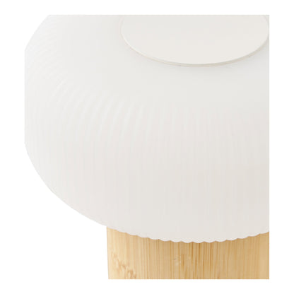Candeeiro de Mesa Stafford Recarregável, Bambu Natural e Branco