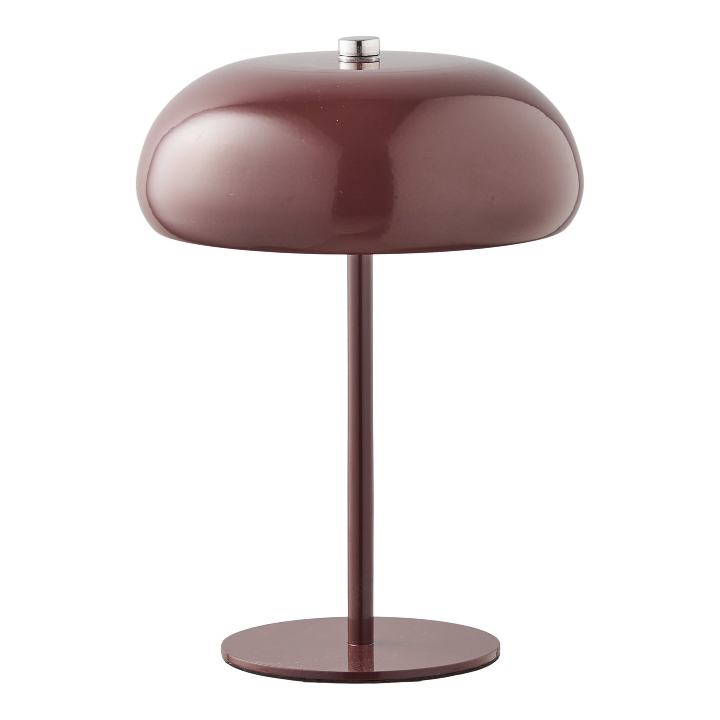 Candeeiro de Mesa Margate Recarregável em Metal Bordô — Ø 16 cm