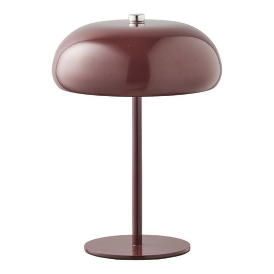 Candeeiro de Mesa Margate Recarregável em Metal Bordô — Ø 16 cm