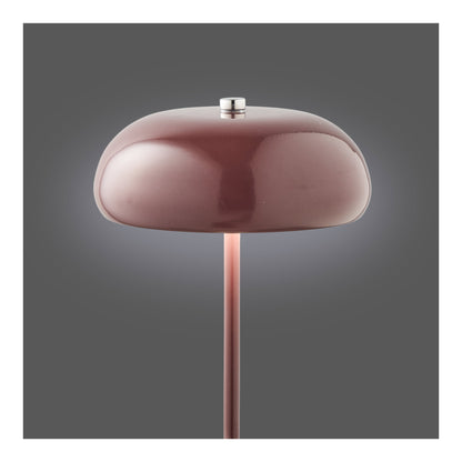 Candeeiro de Mesa Margate Recarregável em Metal Bordô — Ø 16 cm
