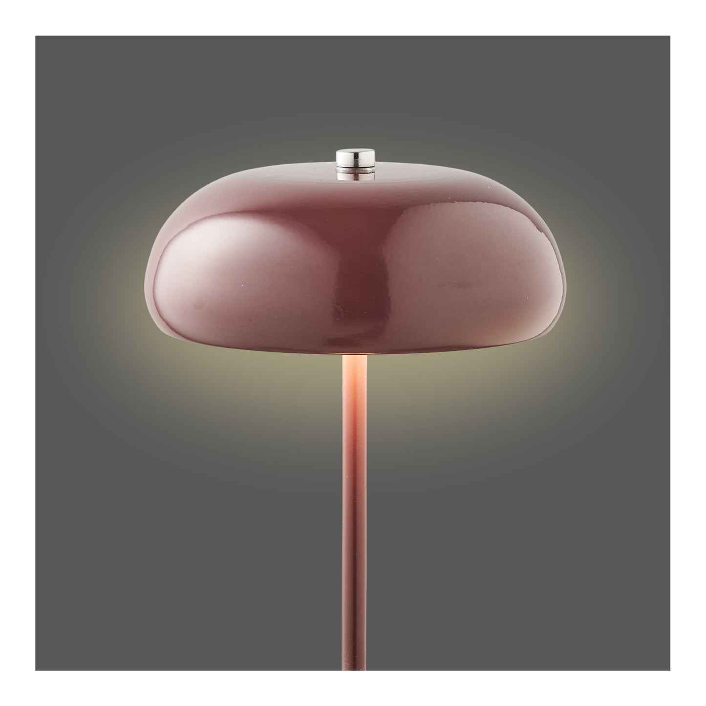 Candeeiro de Mesa Margate Recarregável em Metal Bordô — Ø 16 cm