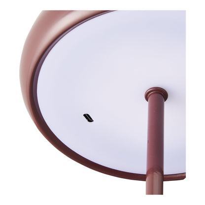 Candeeiro de Mesa Margate Recarregável em Metal Bordô — Ø 16 cm