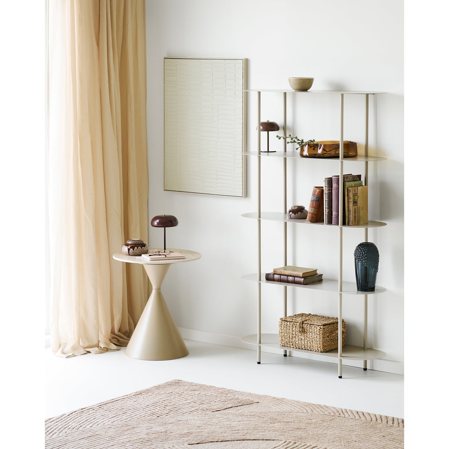 Candeeiro de Mesa Margate Recarregável em Metal Bordô — Ø 16 cm