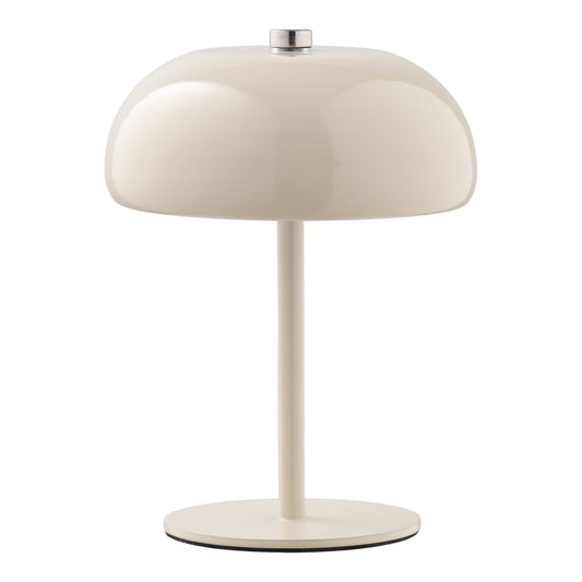 Candeeiro de Mesa Margate Recarregável em Metal Bege — Ø 13 × 18 cm