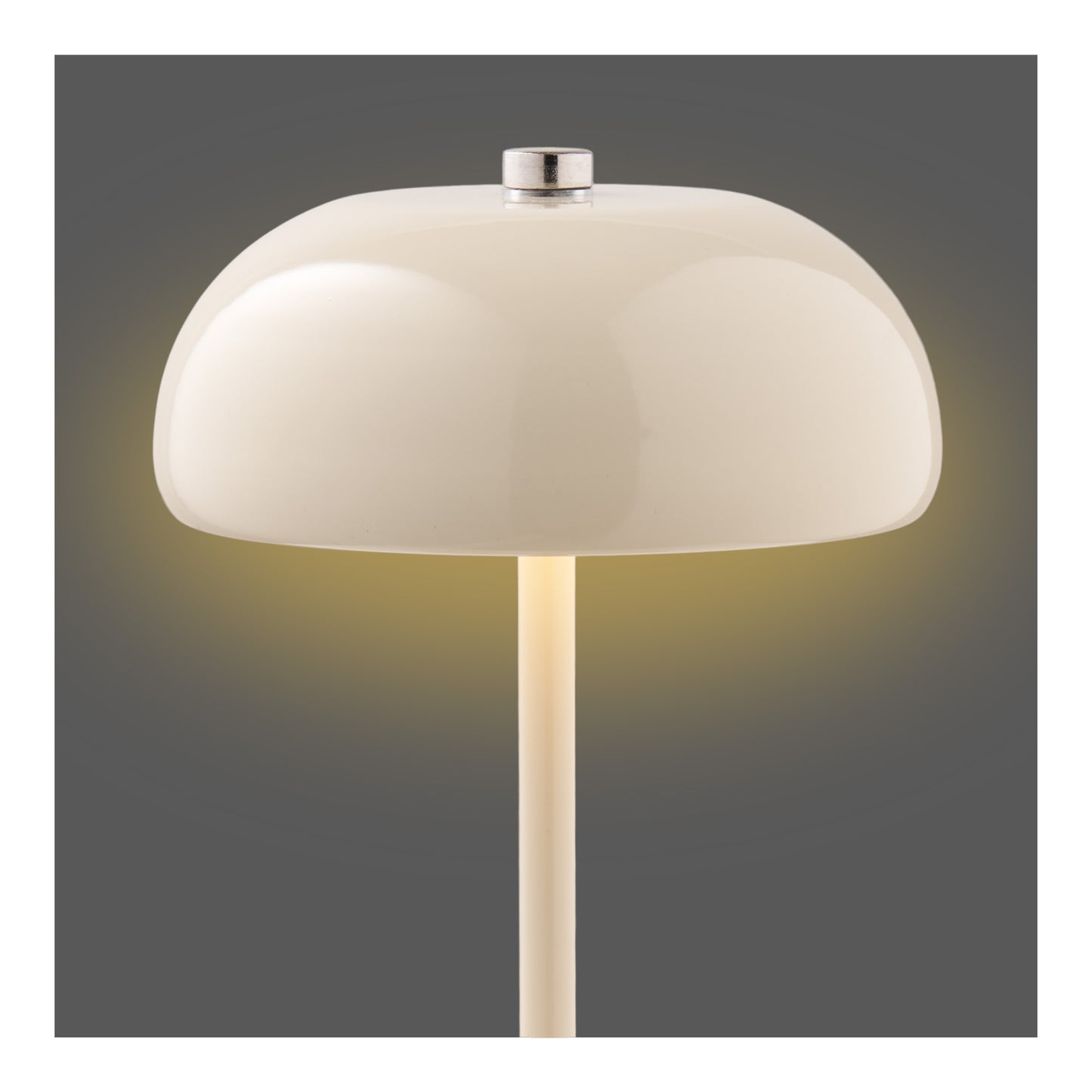 Margate Rechargeable Beige Metal Table Lamp — Ø 13 × 18 cm