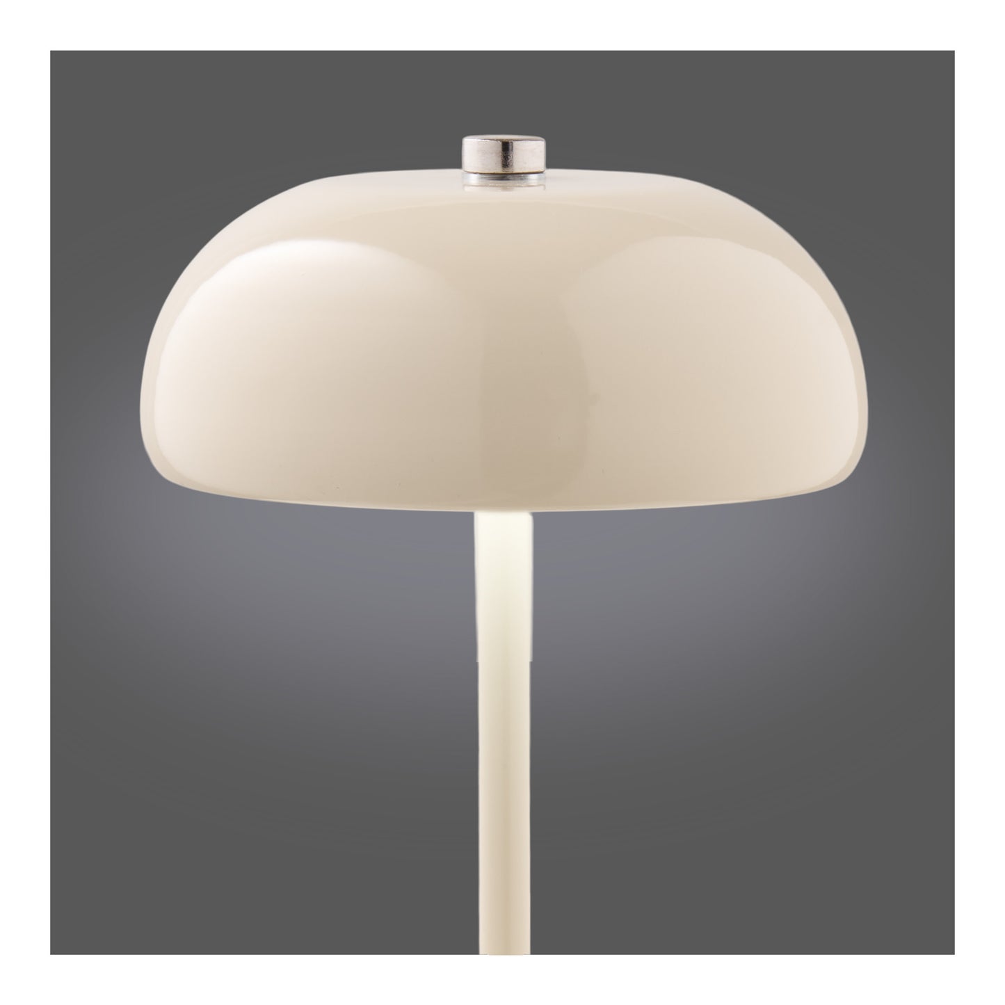 Margate Rechargeable Beige Metal Table Lamp — Ø 13 × 18 cm