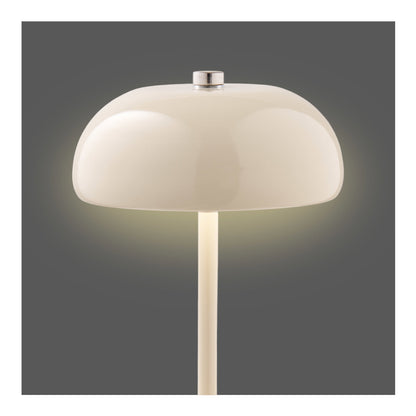 Margate Rechargeable Beige Metal Table Lamp — Ø 13 × 18 cm