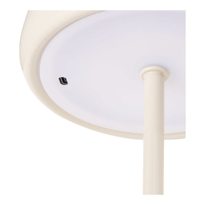 Margate Rechargeable Beige Metal Table Lamp — Ø 13 × 18 cm