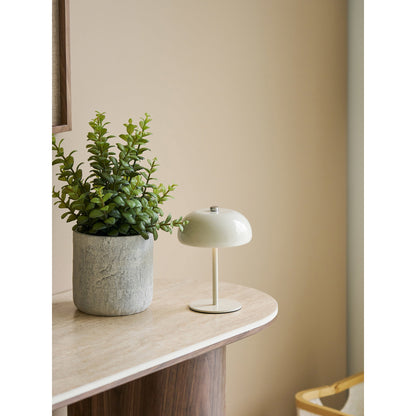 Margate Rechargeable Beige Metal Table Lamp — Ø 13 × 18 cm