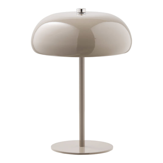 Candeeiro de Mesa Margate Recarregável em Metal Taupe — Ø 16 × 23 cm
