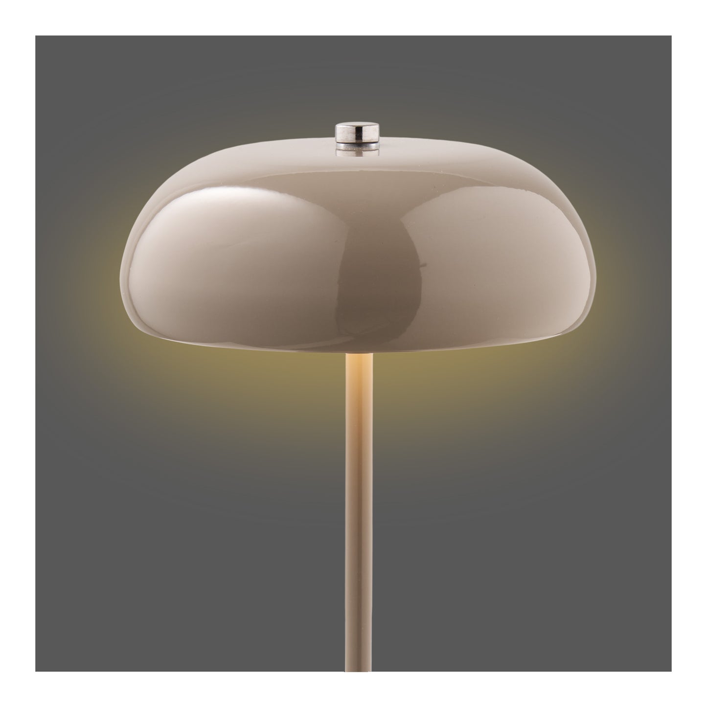 Candeeiro de Mesa Margate Recarregável em Metal Taupe — Ø 16 × 23 cm