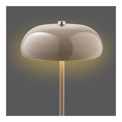 Candeeiro de Mesa Margate Recarregável em Metal Taupe — Ø 16 × 23 cm