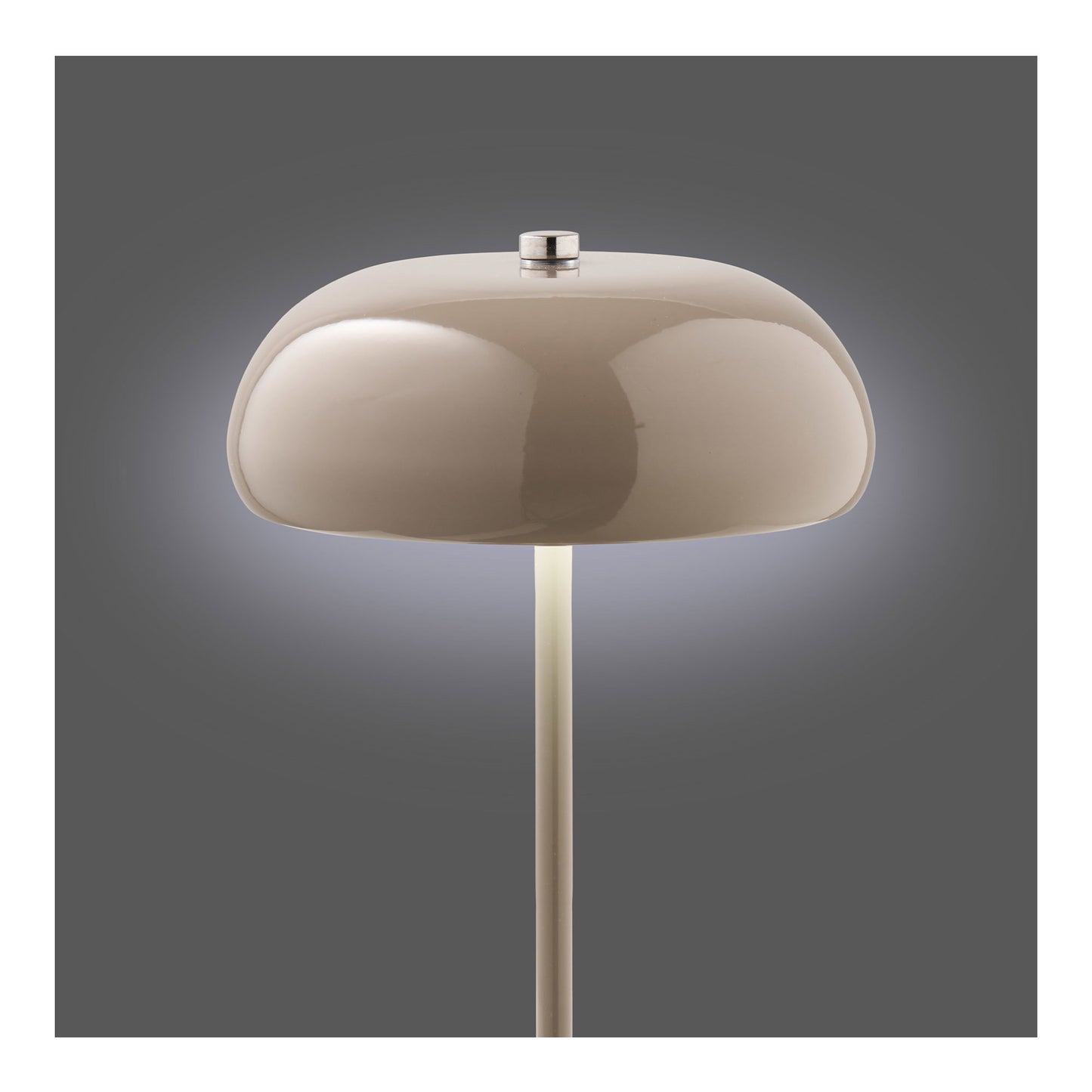 Candeeiro de Mesa Margate Recarregável em Metal Taupe — Ø 16 × 23 cm