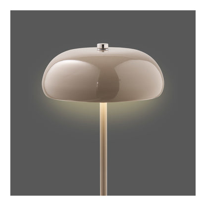 Candeeiro de Mesa Margate Recarregável em Metal Taupe — Ø 16 × 23 cm