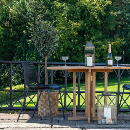 Cadeira de Jantar Branson Empilhável Preta — Conjunto de 4