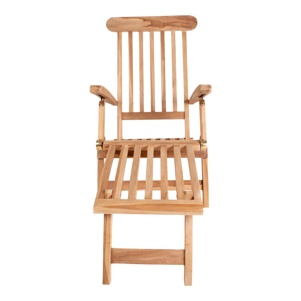 Silla de cubierta Arrecife de teca natural, con respaldo ajustable