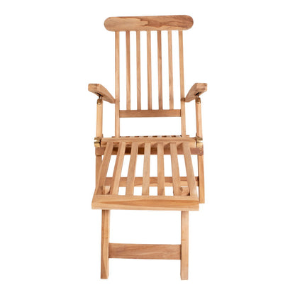 Silla de cubierta Arrecife de teca natural, con respaldo ajustable