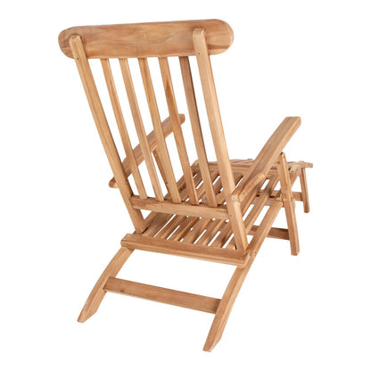 Silla de cubierta Arrecife de teca natural, con respaldo ajustable