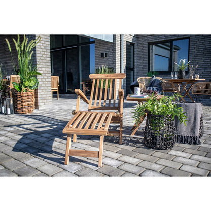 Silla de cubierta Arrecife de teca natural, con respaldo ajustable