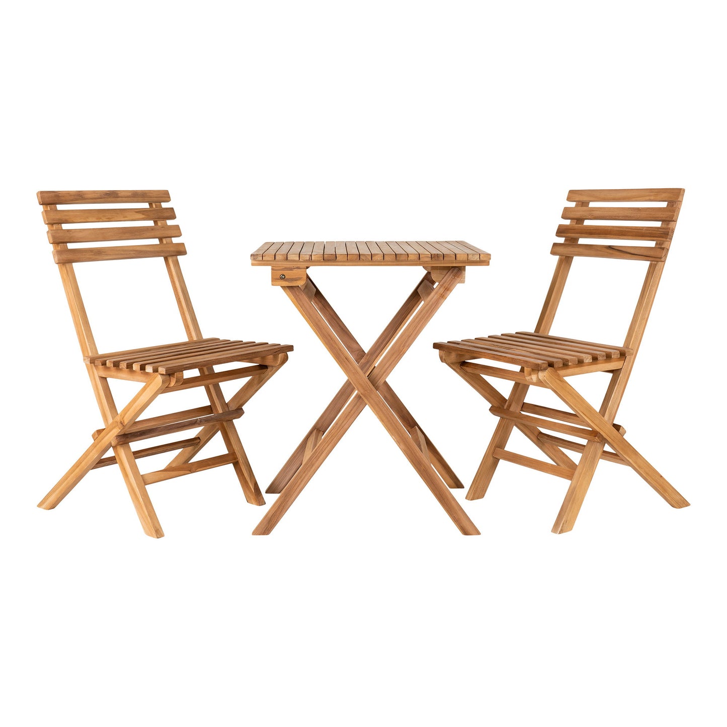Conjunto de Jardim Cuenca — Mesa e 2 Cadeiras em Teca Natural