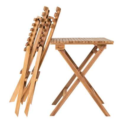 Conjunto de Jardim Cuenca — Mesa e 2 Cadeiras em Teca Natural